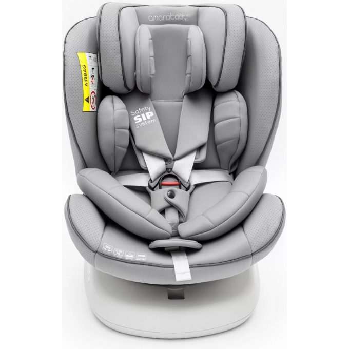 Автокресло детское AMAROBABY CHAMPION, Isofix класс D, группа 0+/1/2/3, серый/бирюзовый AMARO-2008CH-Se/Bi