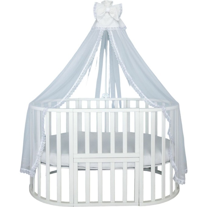 Балдахин с кружевом AMAROBABY PEARLY 150x300 см, белый AMARO-553015-P