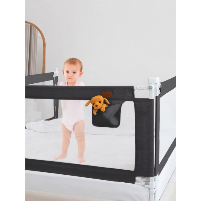 Барьер защитный для кровати AMAROBABY LINEAR черный, 120 см AB-LIN-BSR-BL-120