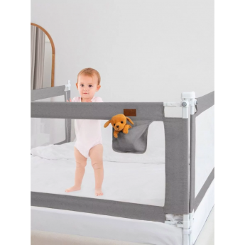 Барьер защитный для кровати AMAROBABY LINEAR серый, 180 см