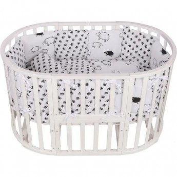 Бортик в кроватку AMAROBABY HOME ELITE 12 предметов (12 подушек-бортиков), белый/черный, поплин/бязь Бортик в кроватку AMAROBABY HOME ELITE 12 предметов (12 подушек-бортиков), белый/черный, поплин/бязь