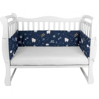 Бортик в кроватку на молнии (4 подушки-бортика) AMAROBABY GALAXY, синий Бортик в кроватку на молнии (4 подушки-бортика) AMAROBABY GALAXY, синий