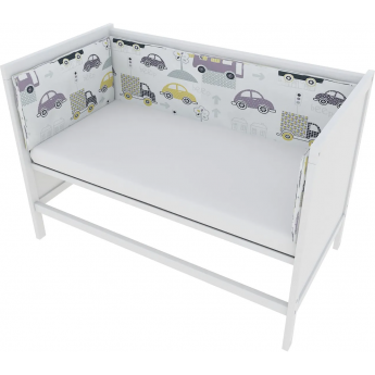 Бортик в кроватку на молнии (4 подушки-бортика) AMAROBABY ГОРОД, бязь Бортик в кроватку на молнии (4 подушки-бортика) AMAROBABY ГОРОД, бязь