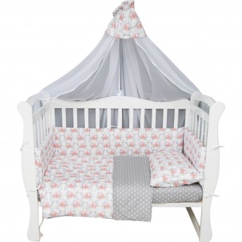 Бортик в кроватку на молнии (4 подушки-бортика) AMAROBABY Подарочек, серый (бязь) Бортик в кроватку на молнии (4 подушки-бортика) AMAROBABY Подарочек, серый (бязь)