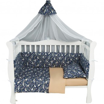 Бортик в кроватку на молнии (4 подушки-бортика) AMAROBABY Зайчики, синий (бязь) Бортик в кроватку на молнии (4 подушки-бортика) AMAROBABY Зайчики, синий (бязь)