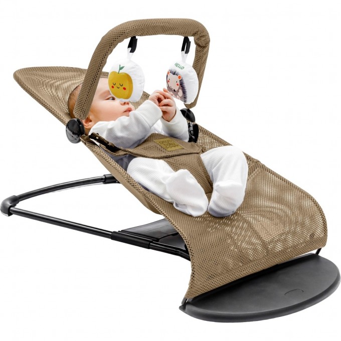 Детский шезлонг AMAROBABY, BABY TIME, бежевый AB21-25BT/03