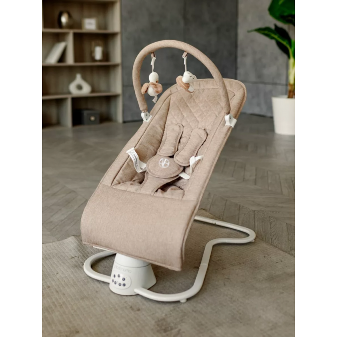 Электронные качели детские AMAROBABY HAPPY SWING, бежевый AB23-22HAPPY/03