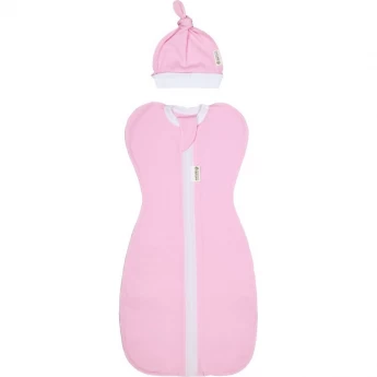 Фигурная пеленка-кокон на молнии с шапочкой AMAROBABY CURLY, розовый, размер 68-74