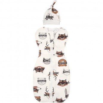 Фигурная пеленка-кокон на молнии с шапочкой AMAROBABY CURLY СУПЕРГЕРОИ, размер 56/68 Фигурная пеленка-кокон на молнии с шапочкой AMAROBABY CURLY СУПЕРГЕРОИ, размер 56/68