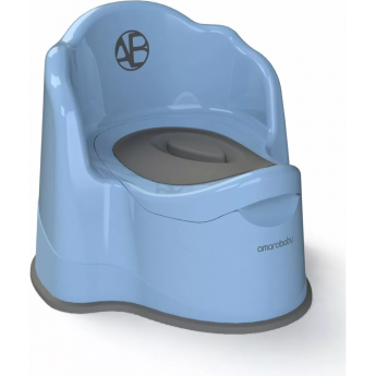 Горшок детский с крышкой AMAROBABY ERGONOMIC, голубой