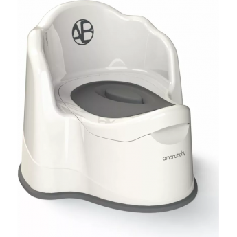 Горшок детский с крышкой AMAROBABY ERGONOMIC, молочный