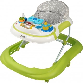 Ходунки детские с электронной игровой панелью AMAROBABY STROLLING BABY, зеленый