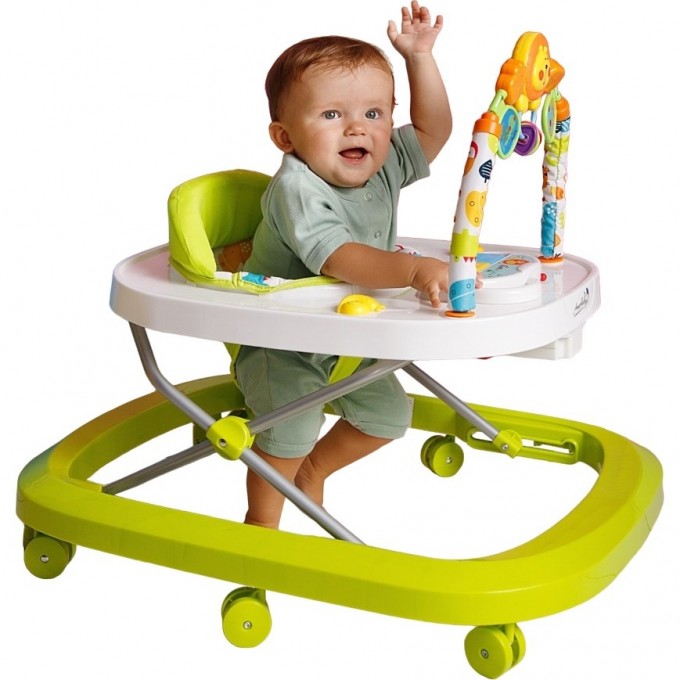 Ходунки детские с электронной игровой панелью AMAROBABY WALKING BABY, зеленый AMARO-21WB-Ze