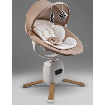 Качели электронные детские AMAROBABY JOLLY SWING бежевый, белый вкладыш