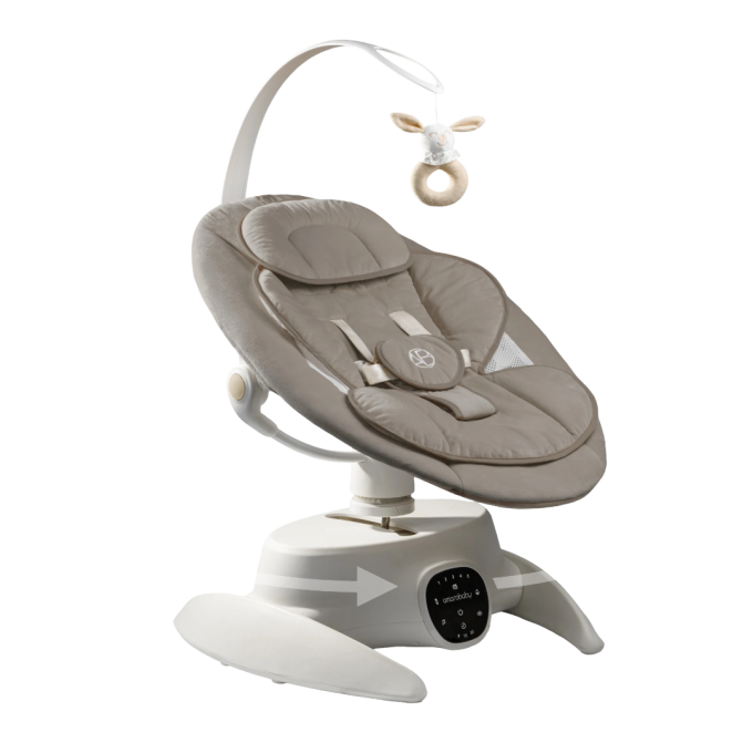 Качели электронные детские AMAROBABY SMART SWING светло-бежевый AB24-22SMART/38