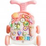 Каталка-ходунки AMAROBABY STUDY WALKER 3 в 1 музыкальный игровой центр со съемной игровой панелью и столиком, розовый AMARO-24SW-RO