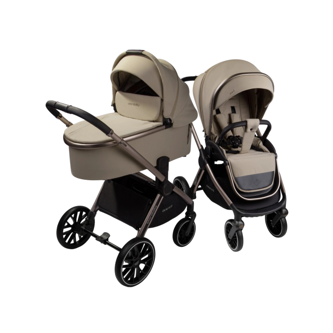 Коляска детская 2 в 1 AMAROBABY GENIUS бежевый AB25-10GENIUS/03