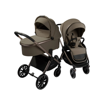 Коляска детская 2 в 1 AMAROBABY GENIUS коричневый