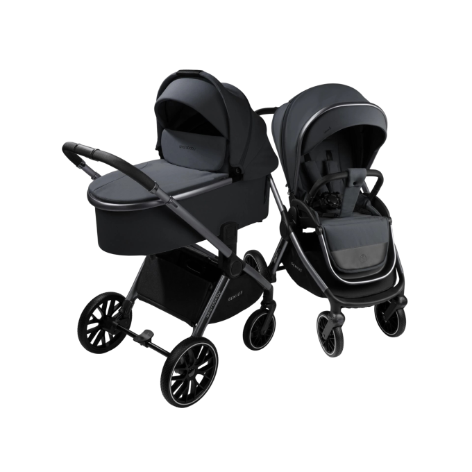 Коляска детская 2 в 1 AMAROBABY GENIUS серый AB25-10GENIUS/11