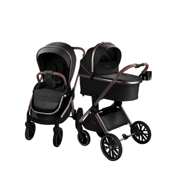 Коляска детская из экокожи 2в1 AMAROBABY MOTUS PREMIUM ECCO EXCLUSIVE черный