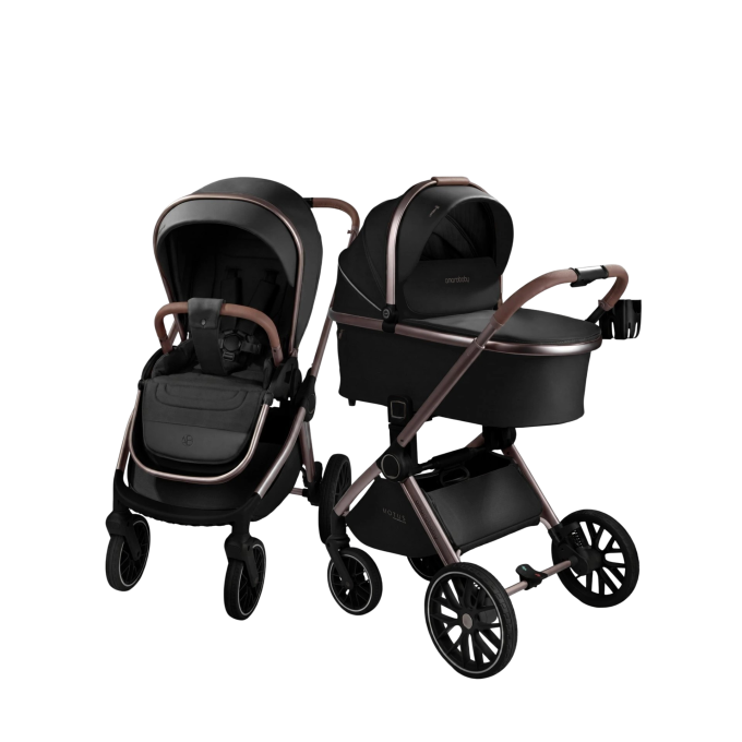 Коляска детская из экокожи 2в1 AMAROBABY MOTUS PREMIUM ECCO EXCLUSIVE черный AB26-10MOTUSF/09