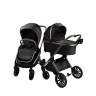 Коляска детская из экокожи 2в1 AMAROBABY MOTUS PREMIUM ECCO EXCLUSIVE черный
