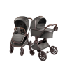 Коляска детская из экокожи 2в1 AMAROBABY MOTUS PREMIUM ECCO EXCLUSIVE серый