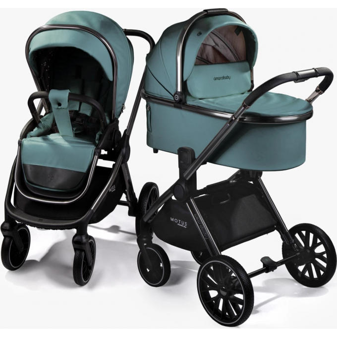 Коляска детская из экокожи 2в1 AMAROBABY MOTUS PREMIUM ECCO лагуна AB24-10MOTUSL/52 Коляска детская из экокожи 2в1 AMAROBABY MOTUS PREMIUM ECCO лагуна AB24-10MOTUSL/52