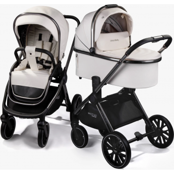 Коляска детская из экокожи 2в1 AMAROBABY MOTUS PREMIUM ECCO молочный Коляска детская из экокожи 2в1 AMAROBABY MOTUS PREMIUM ECCO молочный