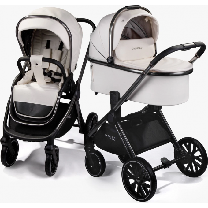 Коляска детская из экокожи 2в1 AMAROBABY MOTUS PREMIUM ECCO молочный AB24-10MOTUSL/33 Коляска детская из экокожи 2в1 AMAROBABY MOTUS PREMIUM ECCO молочный AB24-10MOTUSL/33