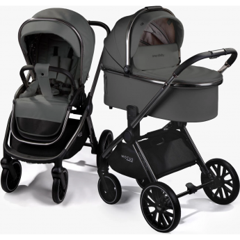 Коляска детская из экокожи 2в1 AMAROBABY MOTUS PREMIUM ECCO серый Коляска детская из экокожи 2в1 AMAROBABY MOTUS PREMIUM ECCO серый
