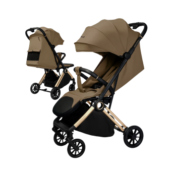 Коляска прогулочная AMAROBABY HANDY, коричневый/золотой