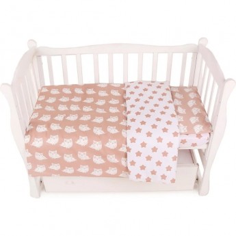 Комплект детского постельного белья AMAROBABY BABY BOOM, 3 предмета, коричневый, бязь