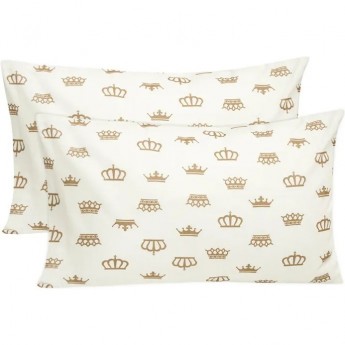 Комплект наволочек AMAROBABY Короны кофе, 40х60см, бязь, белый, 2 шт