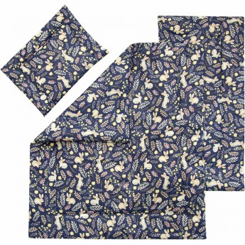 Комплект в коляску AMAROBABY MOMMY STAR, ЗАЙЧИКИ, синий