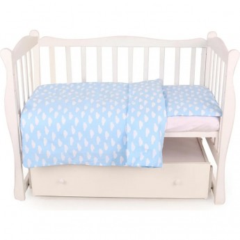 Комплект в кроватку 3 предмета AMAROBABY BABY BOOM Облака/голубой, бязь