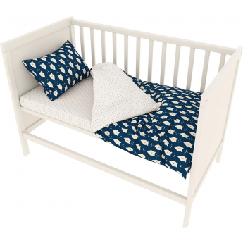Комплект в кроватку AMAROBABY BABY BOOM БЕЛЫЕ МЕДВЕДИ, 3 предмета, синий
