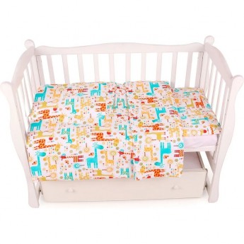 Комплект в кроватку AMAROBABY BABY BOOM, ЖИРАФИК, 3 предмета, поплин