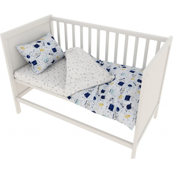 Комплект в кроватку AMAROBABY BABY BOOM КОСМОС, 3 предмета, белый