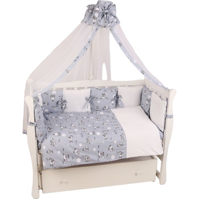 Комплект в кроватку AMAROBABY EXCLUSIVE SOFT COLLECTION, 15 предметов AMARO-3015-SCB