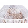 Комплект в кроватку AMAROBABY SOFT, 19 предметов (7+12 подушек-бортиков), коричневый, бязь SOFT KOPICHHEBYII BYAZ