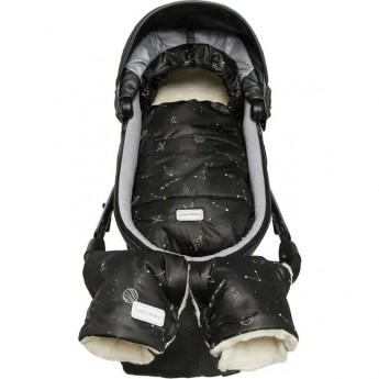 Конверт зимний меховой AMAROBABY SNOWY BABY КОЛОС, черный, 105 см