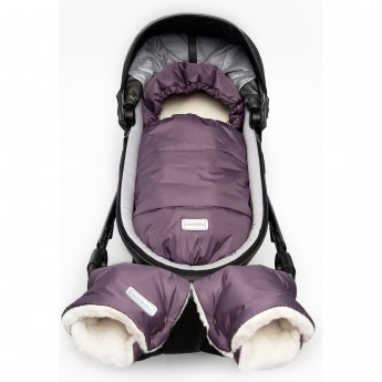 Конверт зимний меховой AMAROBABY SNOWY TRAVEL, фиолетовый, 85 см