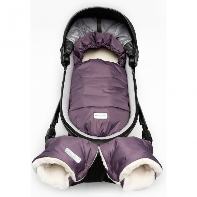 Конверт зимний меховой AMAROBABY SNOWY TRAVEL, фиолетовый, 85 см AMARO-6102-F0