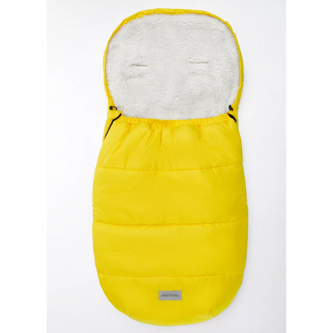 Конверт зимний меховой AMAROBABY SNOWY TRAVEL Желтый, 105 см. AMARO-6101-STZ