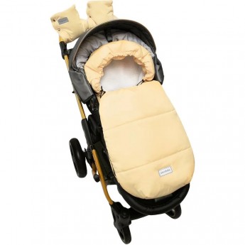 Конверт зимний меховой AMAROBABY SNOWY TRAVEL, песочный, 85 см