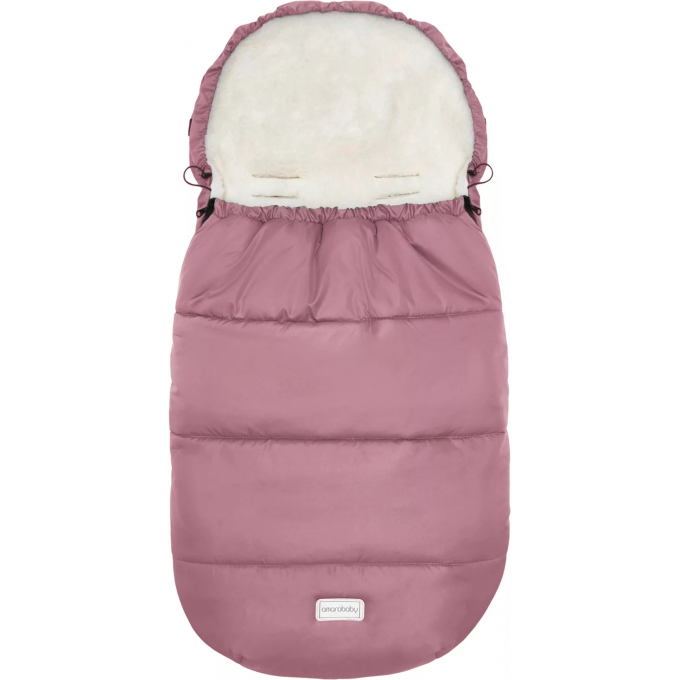 Конверт зимний меховой AMAROBABY SNOWY TRAVEL Розовый, 105 см. AMARO-6101-RO