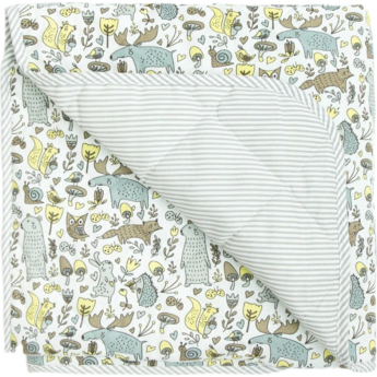 Коврик детский стёганный AMAROBABY Soft Mat 115х115 см, Лесные жители (серый)