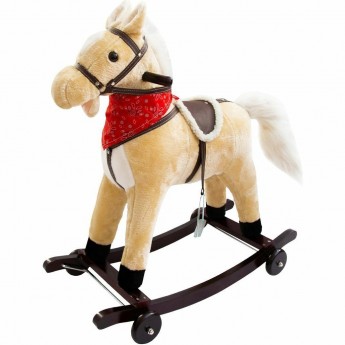 Лошадка каталка-качалка AMAROBABY WEST бежевая