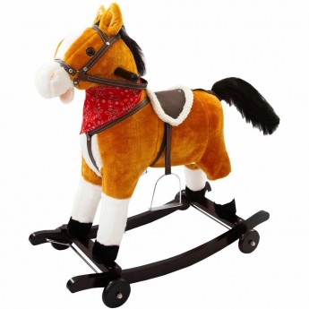 Лошадка каталка-качалка AMAROBABY WEST коричневая
